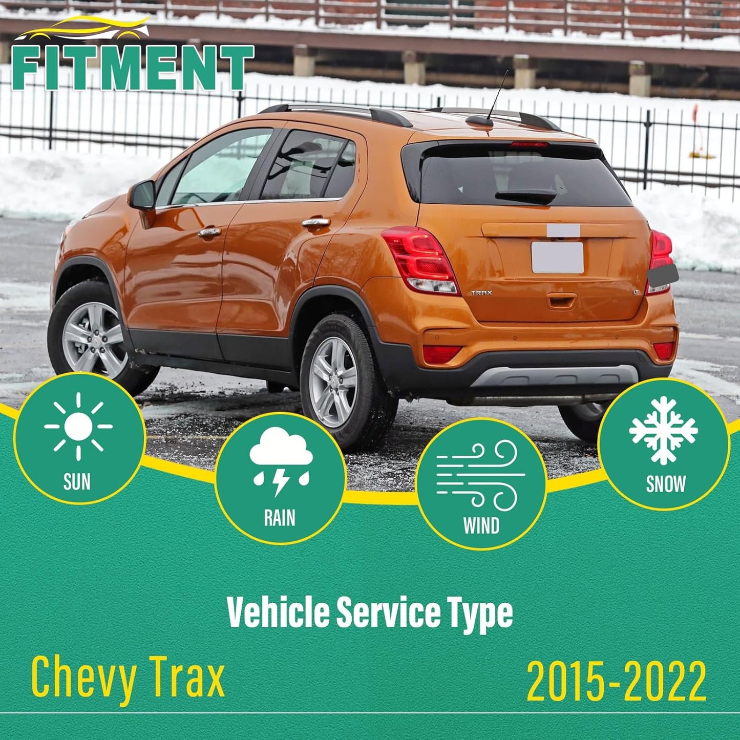 26" 14" 10" Windshield Wiper Blades Replacement for Chevrolet Chevy Trax 2015 2016 2017 2018 2019 2020 2021 2022 Premium All Weather Front Rear Wipers Set - OEM Quality (Pack of 3)