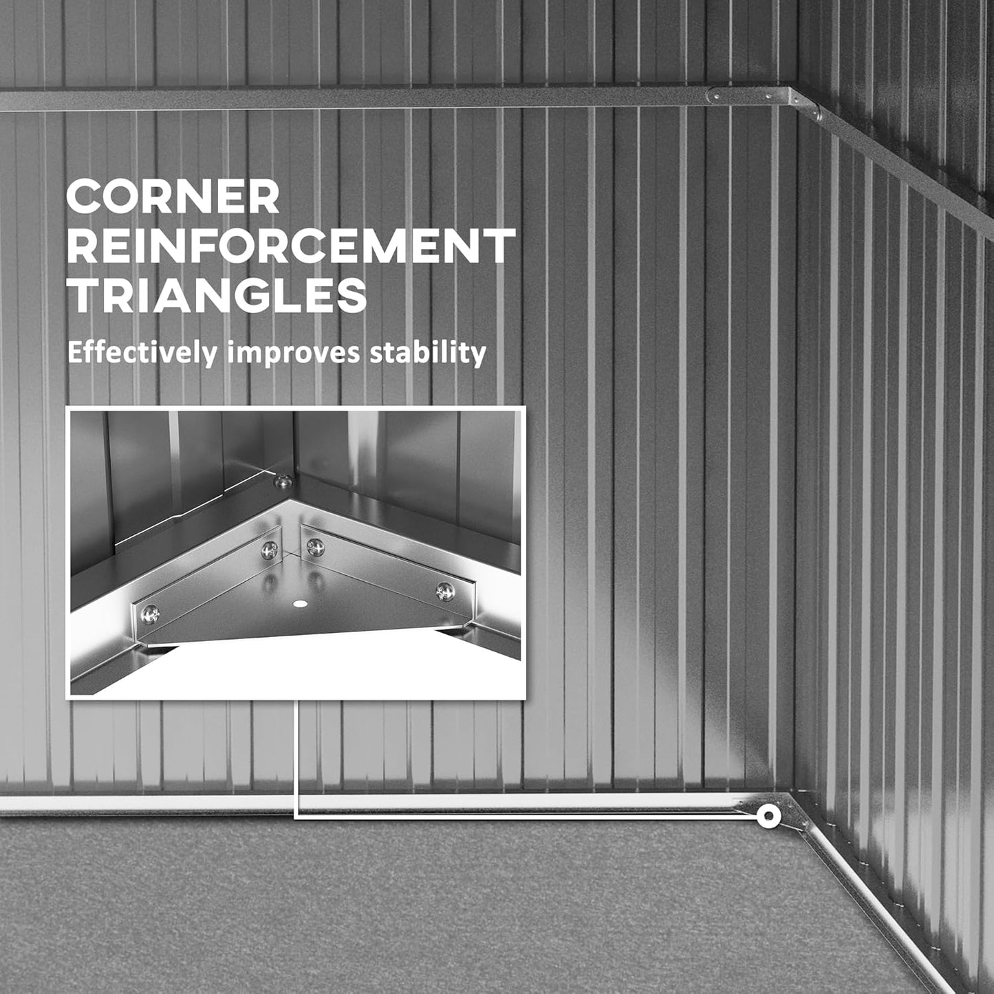 Outsunny 11' x 6' Outdoor Storage Shed, Galvanized Metal Utility Garden Tool House, 2 Vents and Lockable Door for Backyard, Bike, Patio, Garage, Lawn, Dark Gray