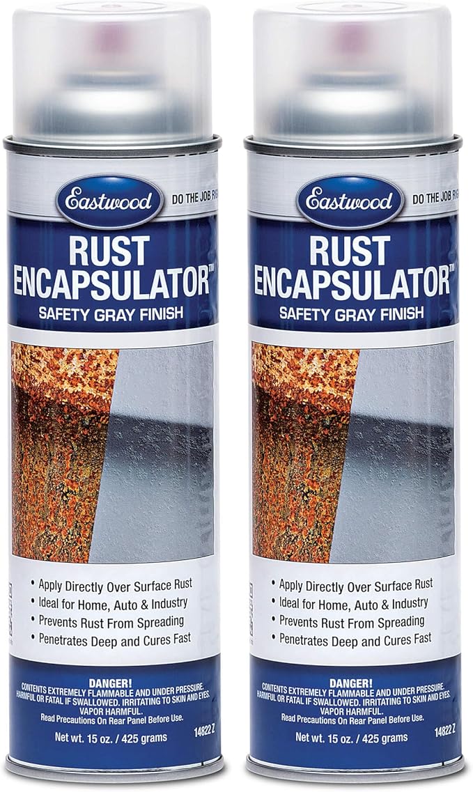 Eastwood Gray Rust Encapsulator 15 oz Aerosol Prevents Rust Corrosion Epoxy Fortified Low VOC Formula | 2 Pack