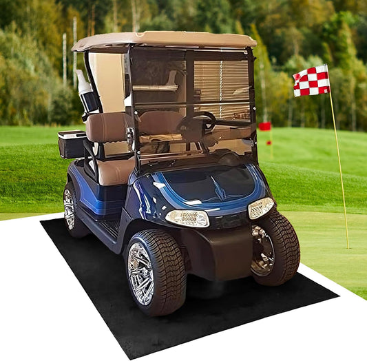 Golf Cart Mat for Garage Floor – Oil Absorbent, Waterproof, Battery Acid Resistant – 5x8ft Garage Mat – Cut to Size – Reusable Floor Protector for Golf Carts, ATVs, Motorcycles