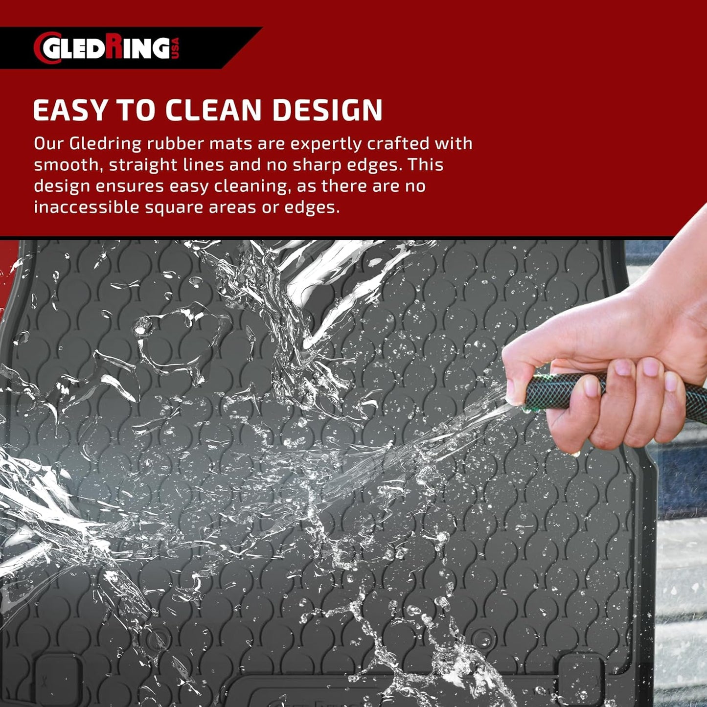 Gledring USA Custom Fit All-Weather Rubber Floor Mats Intended for Mercedes Benz ML Class/ML 63 AMG (W164) 2006-2011, No Trimming Required, Tailored Custom Fit, Protects from Rain, Mud, and Snow