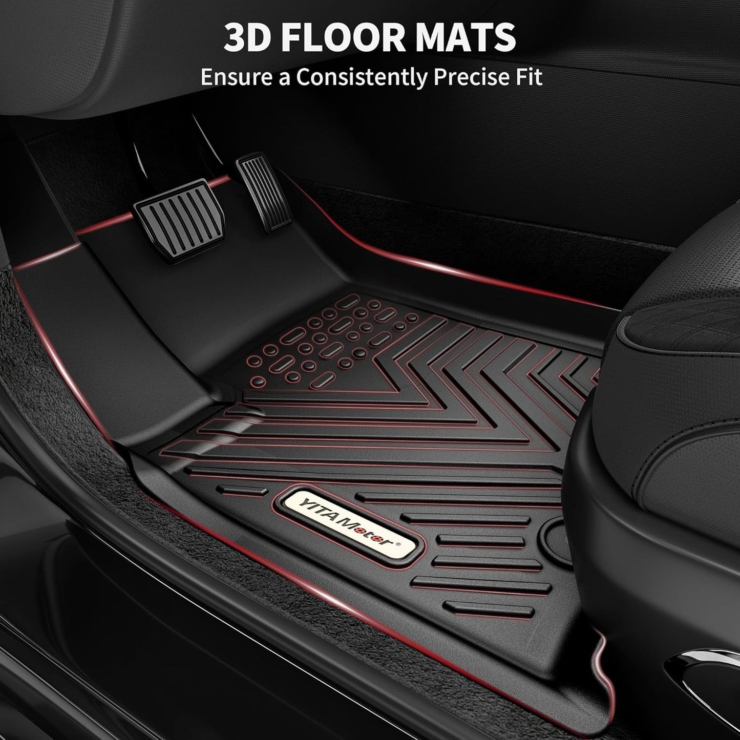 YITAMOTOR All Weather Floor Mats for 2022 Jeep Grand Cherokee WK, 2016-2021 Jeep Grand Cherokee/Dodge Durango, Custom Fit Floor Liners for 1st & 2nd Row, Black