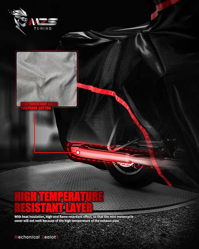MZS Motorcycle Cover Waterproof Outdoor Storage, 420D All Season Weather Touring Protection Side & Top Box Cover fit up to 110" Compatible With Road Glide Ultra CVO Pursuit Limited Wing Voyager