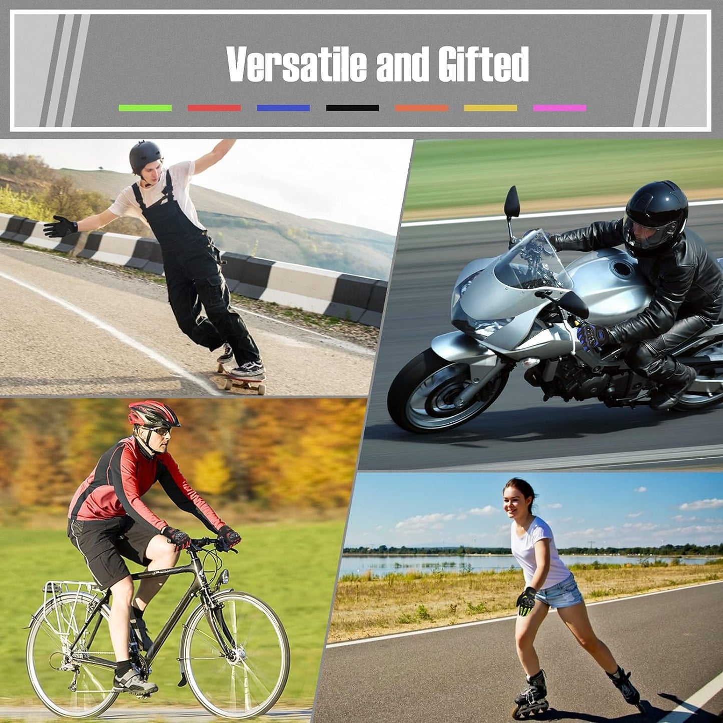 COFIT Motorcycle Gloves Breathable, Touchscreen Motorbike Gloves Anti-Slip with Good Grip Hard Knuckles Protection for Men Women Motocross, BMX ATV MTB Cycling, Road Racing - Blue XL