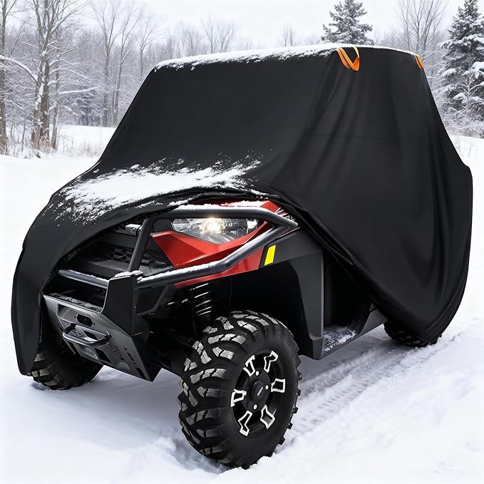 StarknightMT UTV Cover 2-3 Seater,Large Waterproof 210D Cover Compatible with Kawasaki Mule 4000 4010/Defender/Ranger XP 1000/Wolverine RMAX2/Pioneer/Uforce with Reflective Strips
