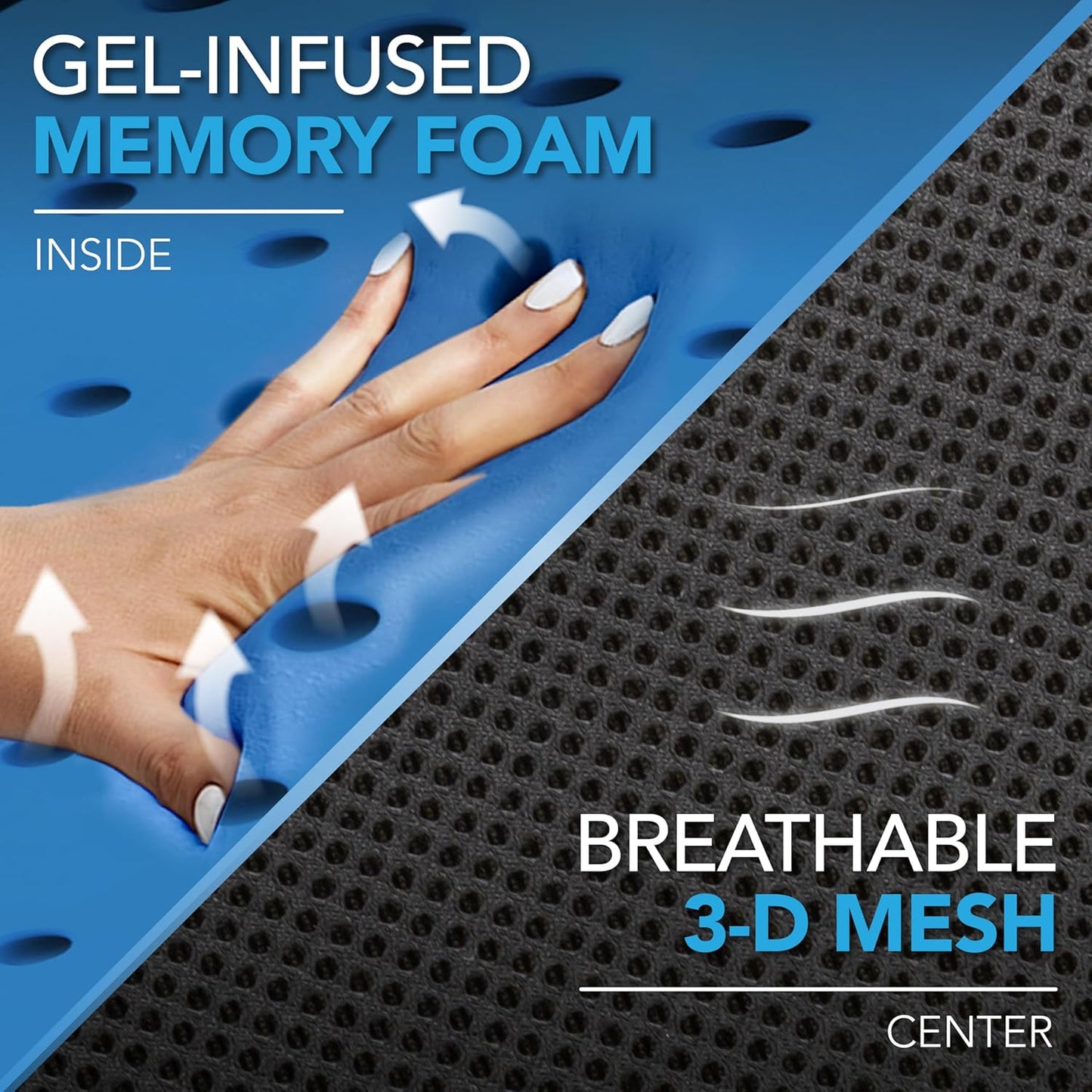 Samsonite Lumbar Support Pillow Mid and Lower Back with Cooling – Office Chair Back Cushion, Gaming Chair, Desk Chair, Car Seat Lumbar, Work from Home Office Accessories, Black with Cooling