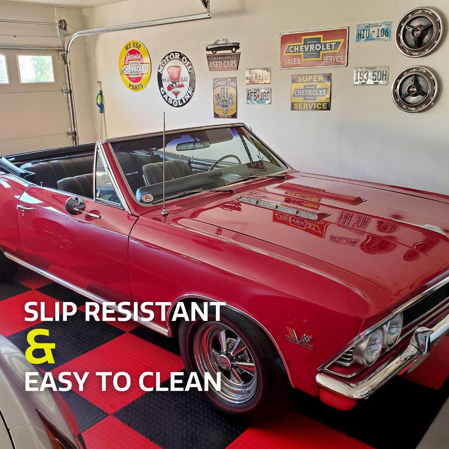 Big Floors GarageDeck Coin Pattern, Durable Copolymer Interlocking Modular Non-Slip Garage Flooring Tile (White, 24 Pack of 12 x 12" Tiles)