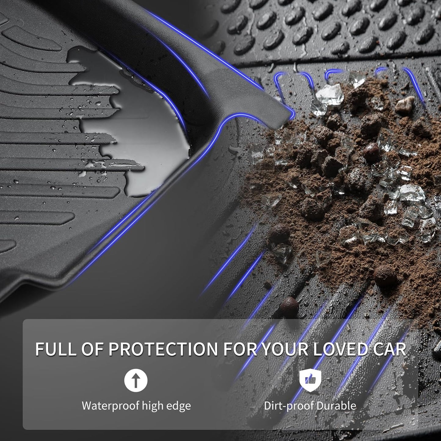 KELCSEECS® Floor Mats & Cargo Liner Custom for Elantra 2017-2020,All Weather Protection TPE Floor Liners Front& Rear Row Full Set Elantra Accessories Black