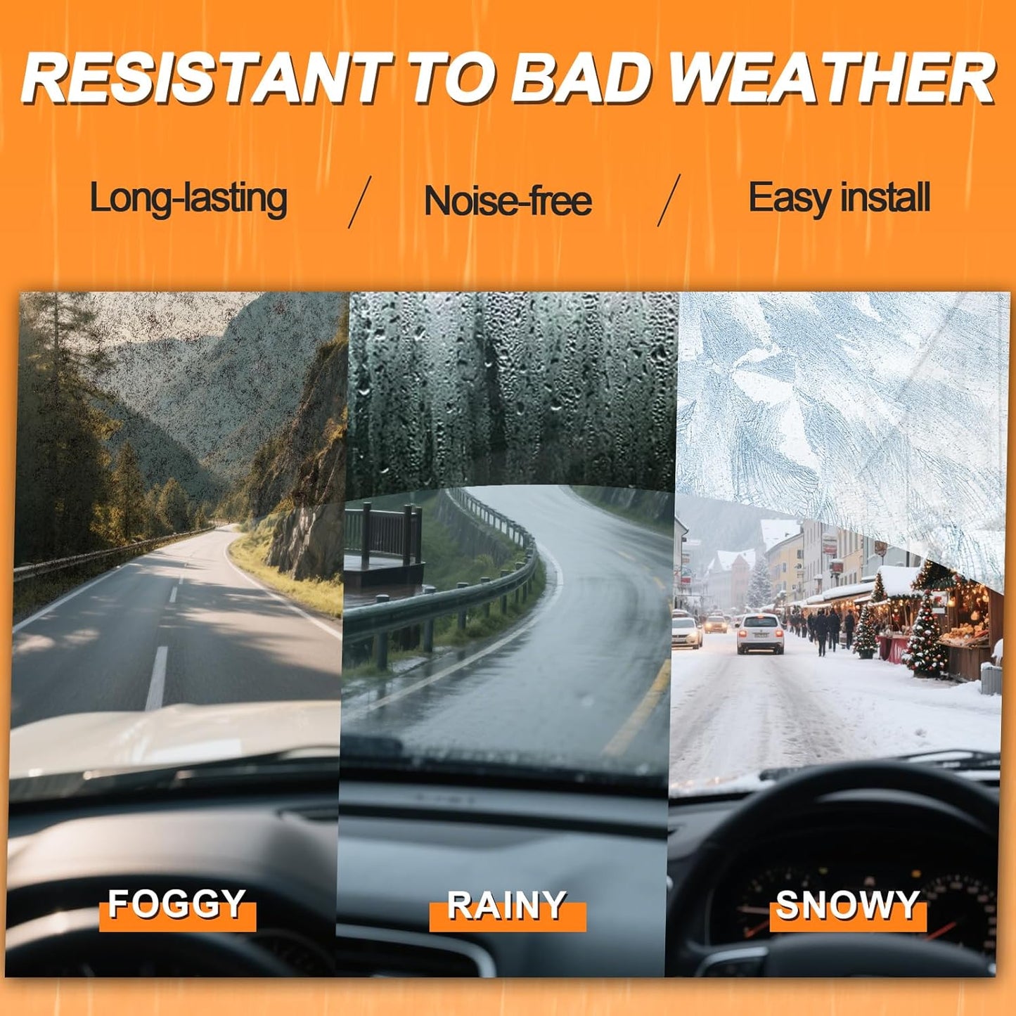 HULADAED® 24'' 20'' 11'' Windshield Wipers Replacement for Escape 2023 2022 2021 2020,Silicone Front Rear Wiper blades for MY Car-All Weather & Quiet(3 PACK)