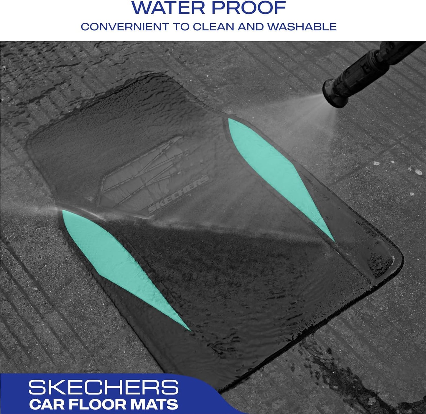 Skechers Car Floor Mats,Waterproof Universal Fit Car Mats,Faux Leather Car Floor Mats,Carbon Floor Mats for Cars with Anti-Slip Skechers Heel Pad Fit for SUV,Vans,Sedans,Trucks,Green