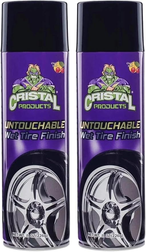Untouchable Tire Shine Spray – Long-Lasting Wet Tire Finish for Deep Gloss & Protection – Waterproof Tire Shine, Easy Application, Premium Tire Cleaner Shine 8oz (2PK)