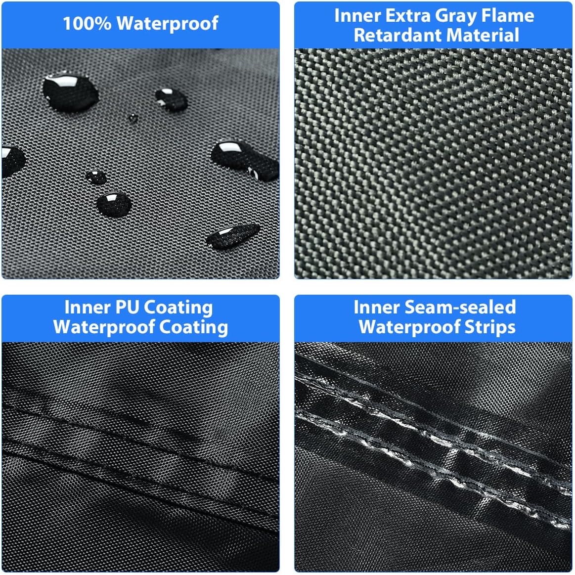 Motorcycle Cover, Motorcycle Cover Waterproof Outdoor with Lock Holes and Inner Flame Retardant Cloth Snow Rain Uv Protection Motorcycle Covers Fit for Harley Davidson Yamaha Etc (Up to 97'' Length)