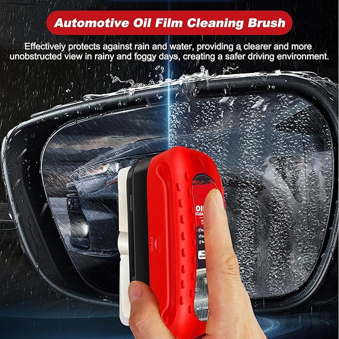 Automotive Oil Film Cleaning Brush,Glass Cleaning Board for Windshield,Car Windshield Cleaner,Glasss Oil Film Remover,Universal Glass Cleanings Wipe Board,2.0 Car Oils Films Cleanings Brush (2PCS Set)
