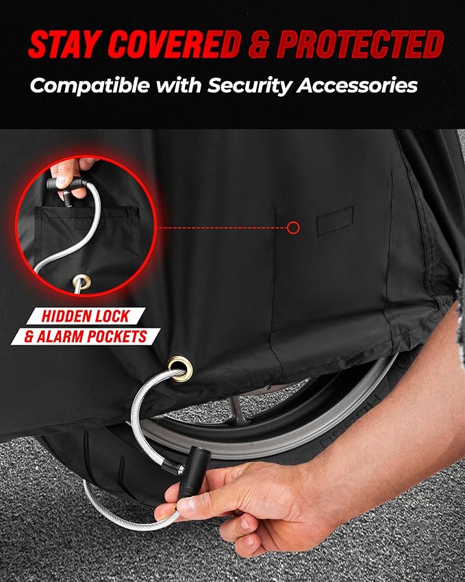 Badass Moto Ultimate Motorcycle Cover For Harley Davidson Street Glide Cover, All Season Harley Motorcycle Cover Waterproof Outdoor Storage Cover For Harley Davidson Bike Cover Road Glide. Gray, Large