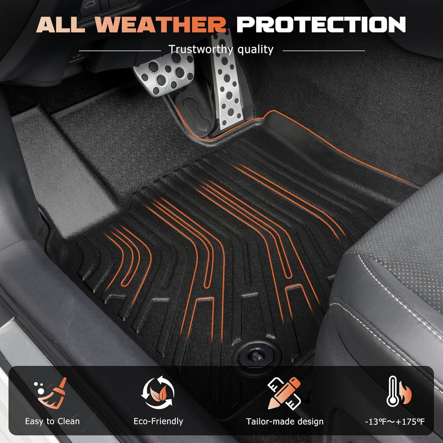 Floor Mats & Cargo Liner Set Fit for Chevy Blazer 2019-2024 2025 All Weather Protection TPE Anti-Slip Odorless Automotive Full Set Custom Chevrolet Blazer Car Mats Accessories