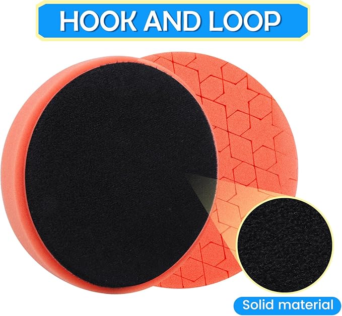 IPELY 6 Pcs 5 Inch Buffing Pads, Polishing Pads 5.5 Inch 140 mm Face for 5 Inch 125mm Base Plate Compounds, Buffer Pads for Polishing and Waxing