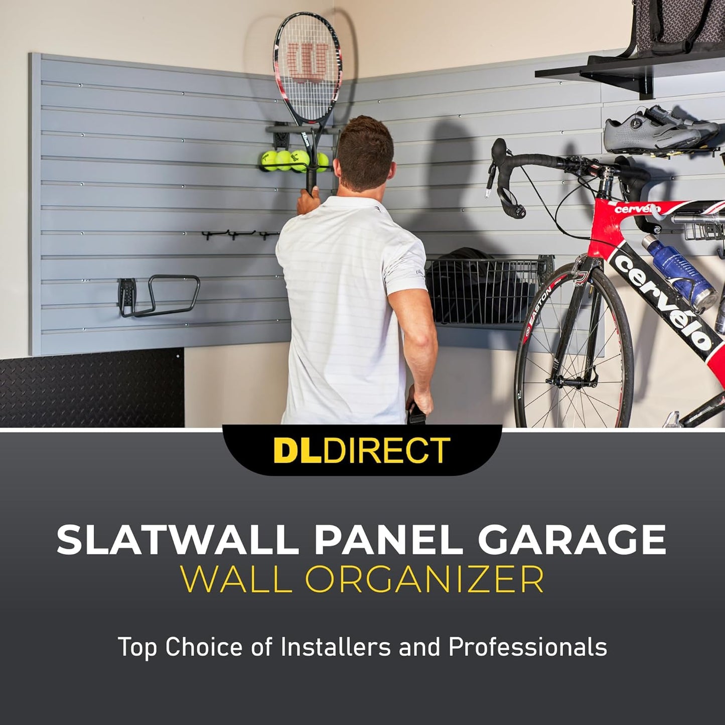 2'H x 4'W Slatwall Panel Garage Wall Organizer: Heavy Duty Wall Mounted PVC Wall Rack, Interlocking Slat Wall Paneling for Garage Wall Storage, Slatwall Board or Slatwall Shelves System - White