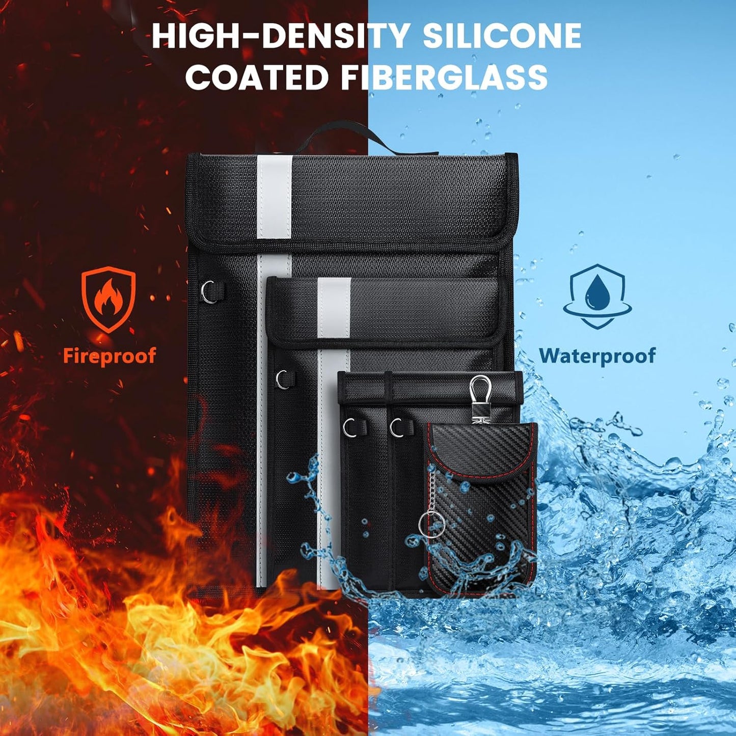 Faraday Bags,Anti-Tracking Faraday Bag For Phones&Laptops & Tablets & Car Keys,Fireproof & Waterproof EMP Bag,Faraday Cage With Handle