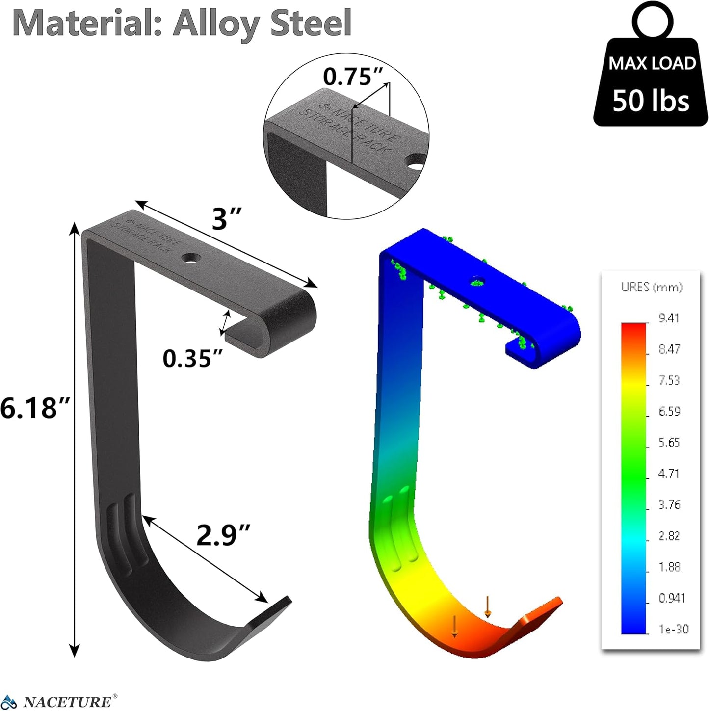 Bike Hooks for Garage Ceiling Mount Rack – Heavy Duty 4X8 Overhead Garage Storage Rack for Ceiling Hanging Bicycle Shelves, Add on Storage Flat Hooks Accessory and Wall Hanger (Flat Hook 8 Pack)