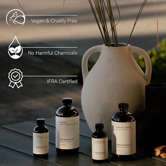 AromaTech Leather & Tobacco Premium Aroma Oil – Warm & Luxurious Home Fragrance with Notes of Vanilla, Tobacco & Brandy for Scent Diffusers, Cold-Air and UltraSonic Scent Machines – 60 mL