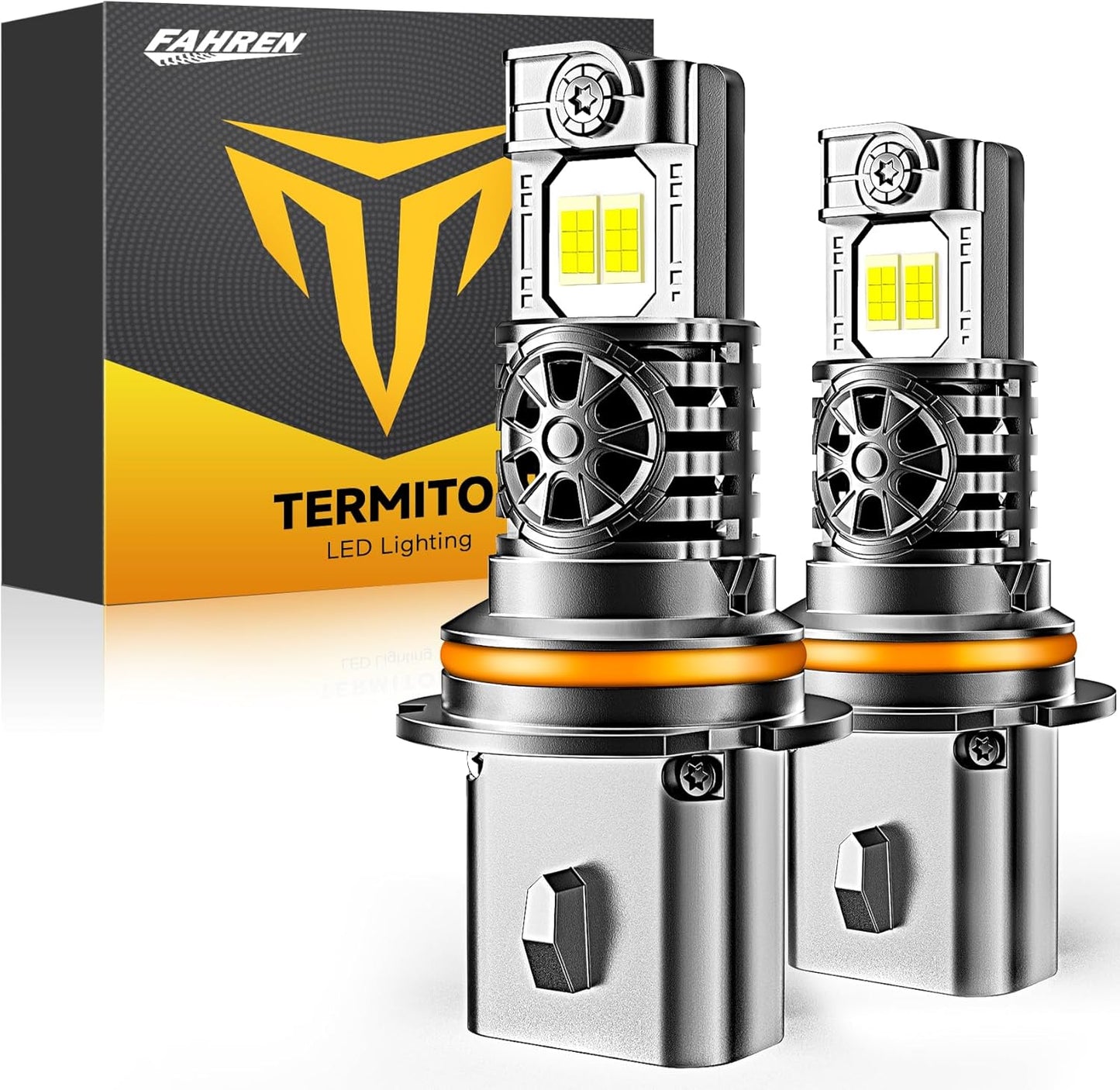 Upgraded 9007/HB5 LED Bulbs, 60,000LM 12X Ultra-Brighter, 6500K Cool White, 1:1 Halogen Size Driving Light, Plug-N-Play, IP68 Waterproof, Pack of 2