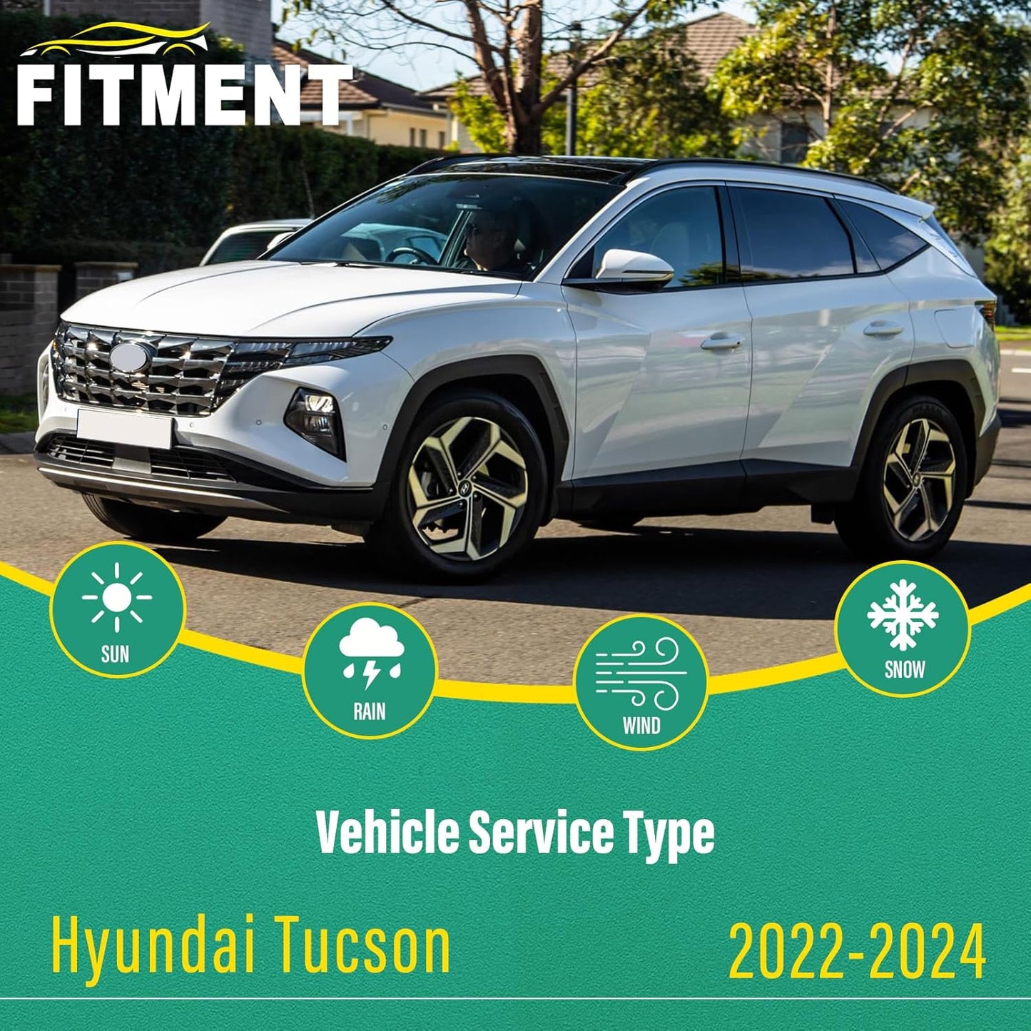 26" 16" 11" Windshield Wiper Blades Replacement for Hyundai Tucson 2022 2023 2024 Premium All Weather Front Rear Wipers Set - OEM Quality (Pack of 3)