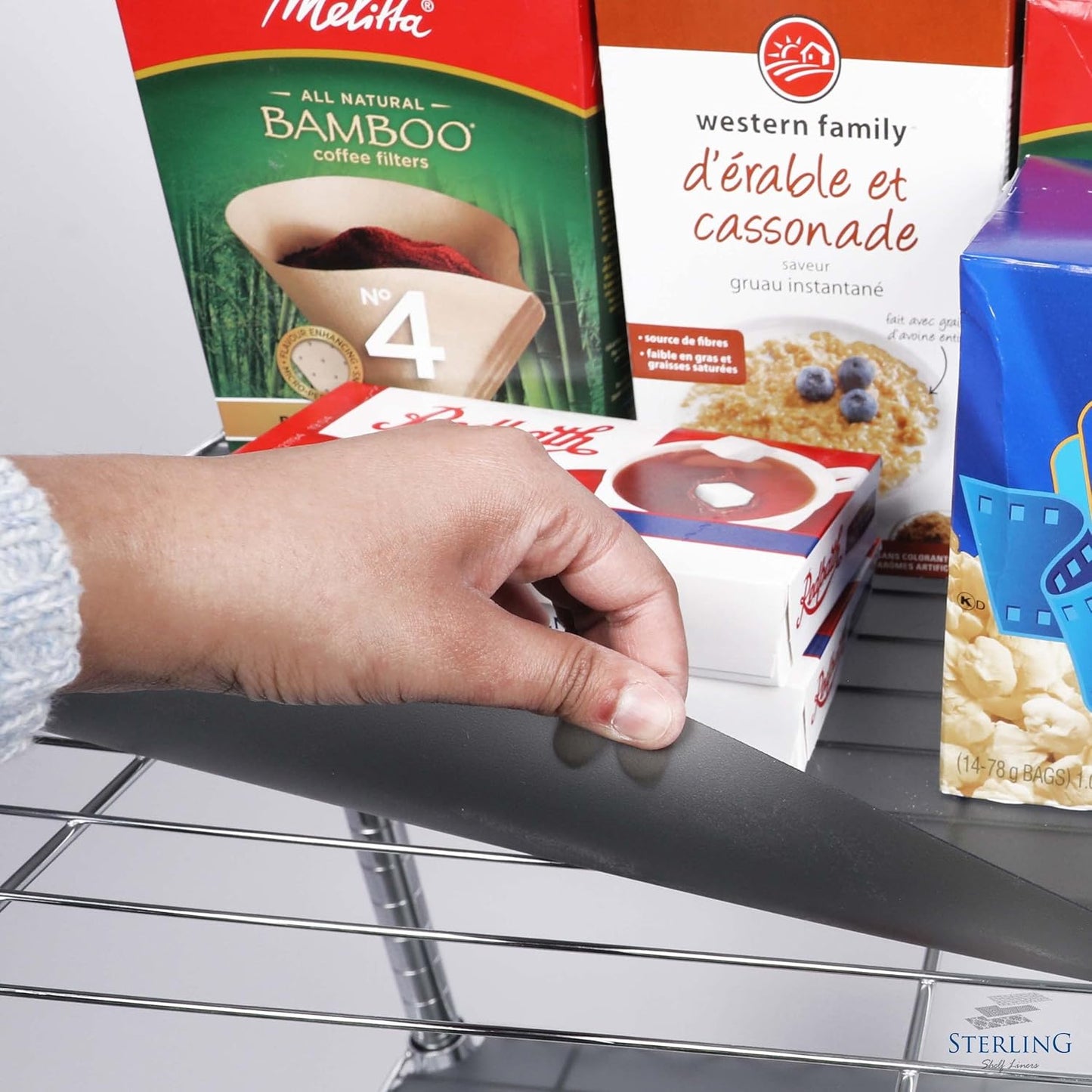 Shelf Liners for Wire Shelf System: Set of 5 in Graphite: 13.4 x 23.2 inch: Plastic Wire Shelving Shelf Mats