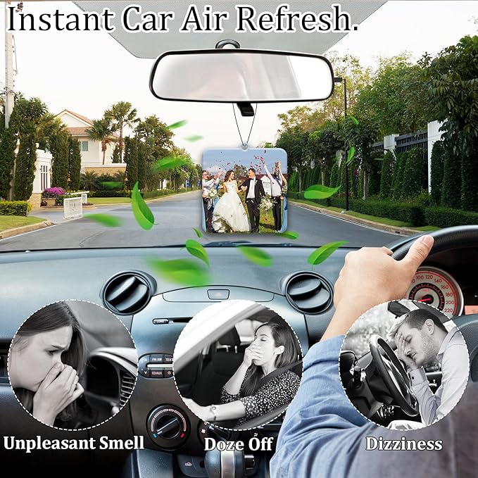 10-1000Pcs Custom LOGO Air Fresheners, Customized Bulk Car Air Freshener, Personalized Photo Company Text LOGO Air Fresheners Brand Wedding Gifts (Square)