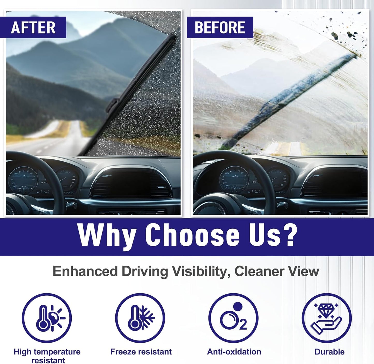 AJK Wiper Blades for Honda Pilot 2003 2004 2005 2006 2007 2008, 2 Piece All Weather OEM Quality Automotive Replacement Windshield Wiper Blades for My Car