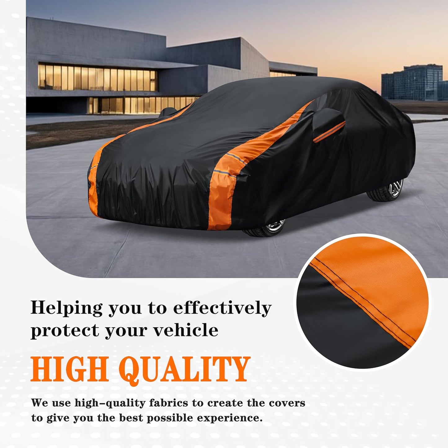 Heavy Duty Waterproof Car Cover for Truck Ford F150, Chevy Silverado, GMC Sierra,Nissan Titan etc All Weather, UV Resistant, Dustproof and Snowproof.Fit Truck Length up 250 inches