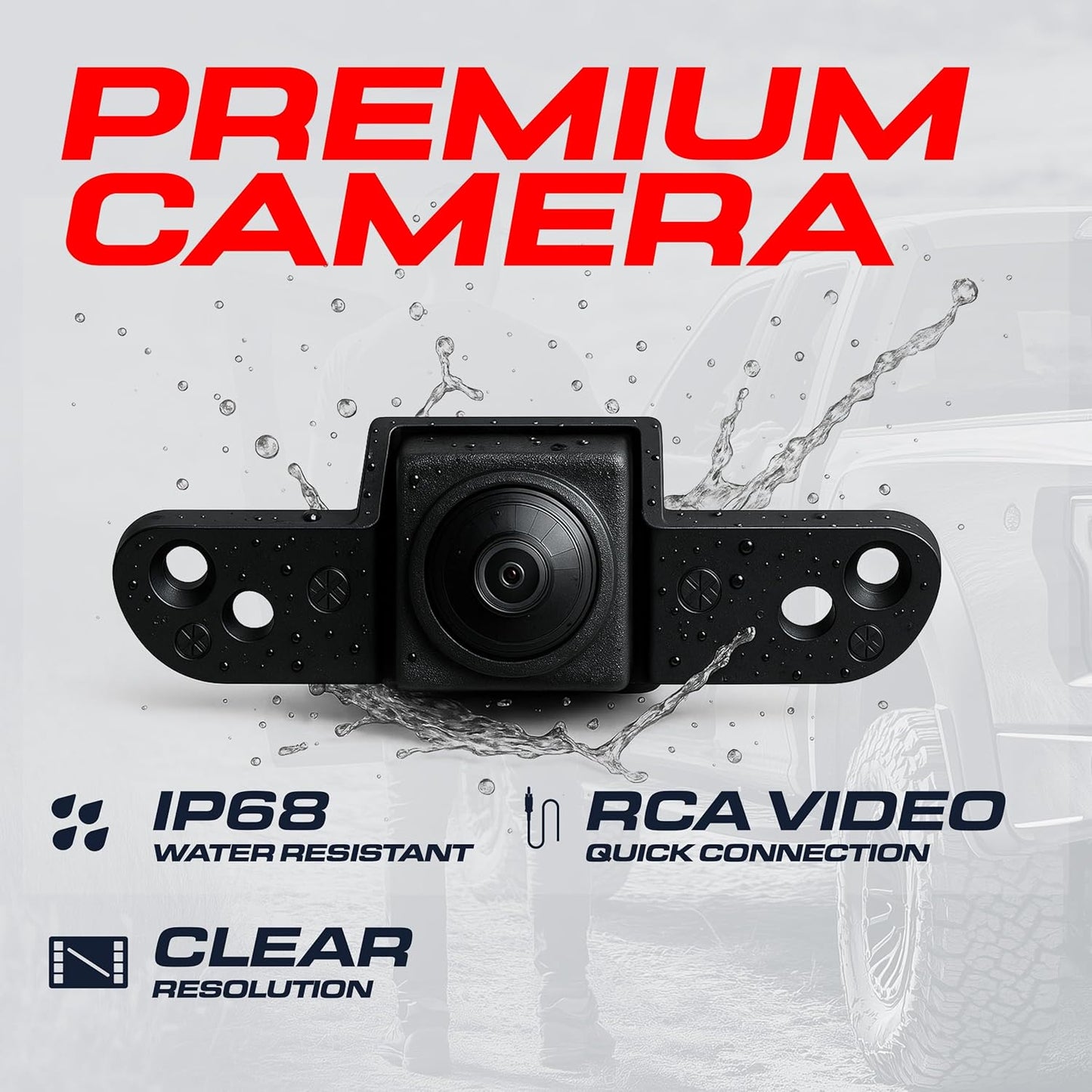 Master Tailgaters Black Tailgate Handle with Backup Camera Replacement for Honda Ridgeline (2006-2014) | IP68 Waterproof | Parking Grid Lines Available | Easy to Install