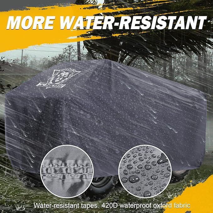 XYZCTEM Premium ATV Cover, Oxford Fabric Protection Against Water, UV, Wind, Quad Cover for Can-am,Suzuki,Kawasaki, Honda, Yamaha, Polaris and More, 4 Wheeler Accessories(Grey,82 inch)