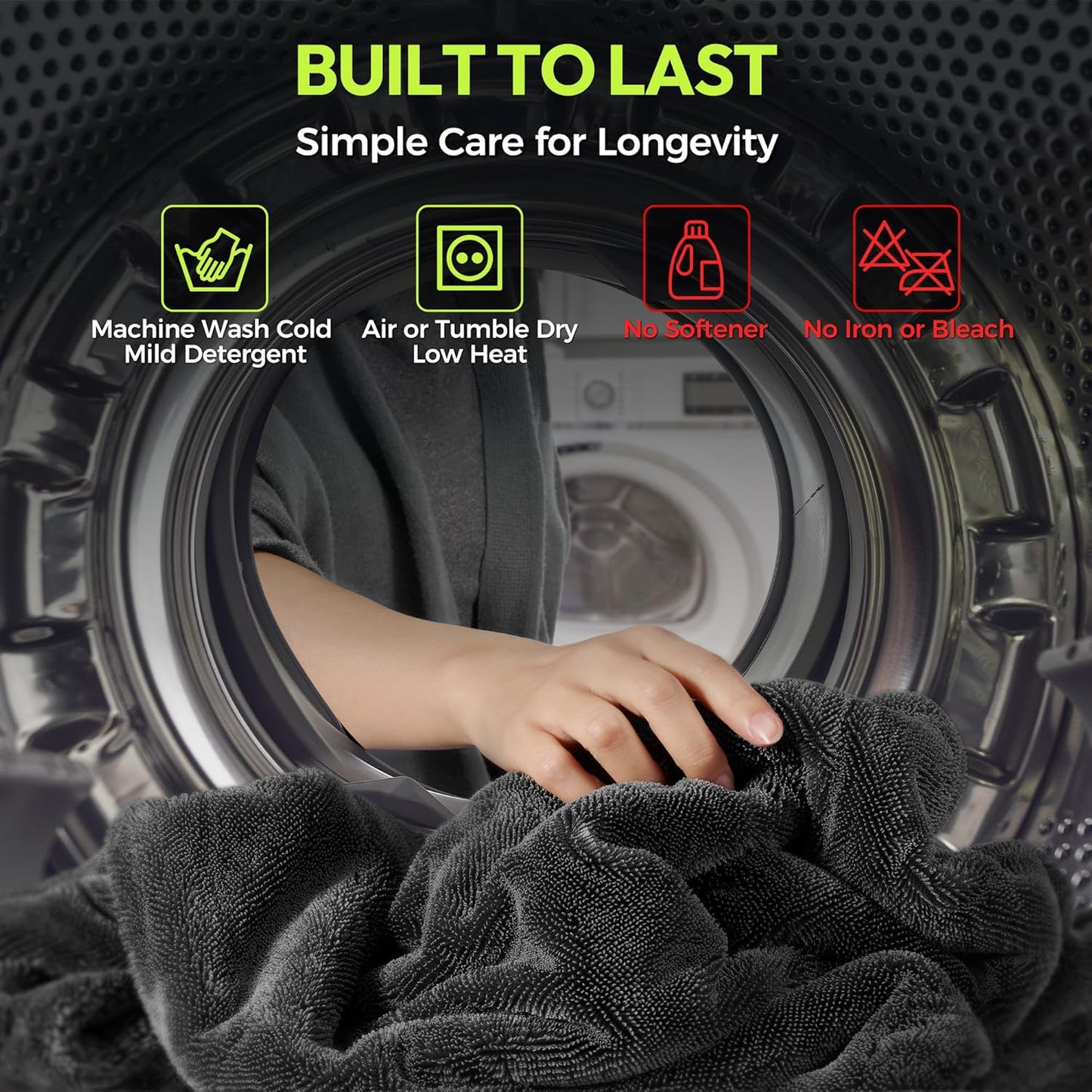 AutoManiacs Drying Towel for Car Detailing, 1500 GSM Ultra Super Absorbent, 24"x36" XL Soft Microfiber Towels for Cars, Twisted-Loop & Streak Free Microfiber Towels for Cars, Trucks, SUVs