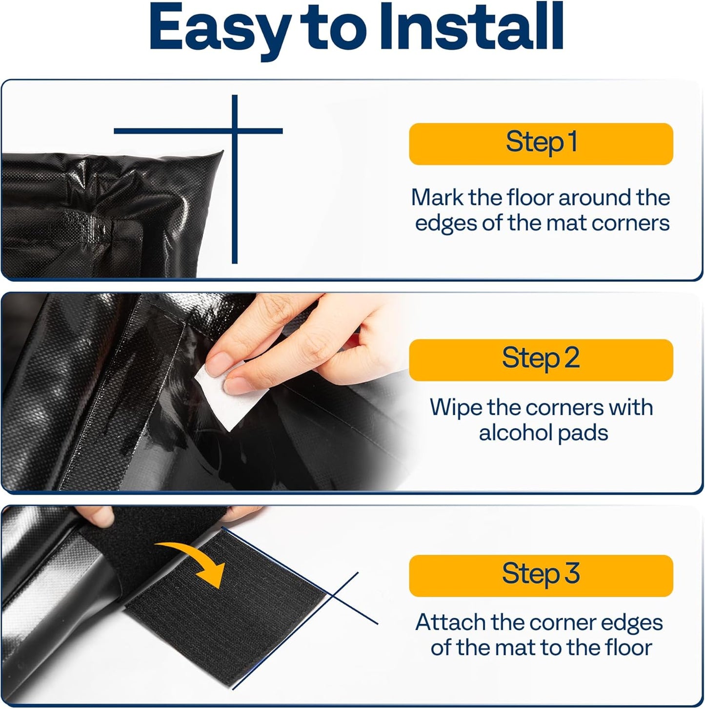 VIVOHOME Containment Mat (8'6" x 20') with Stay Put Corner, PVC Garage Mats for Floor, Heavy Duty Garage Parking Mat with a Squeegee