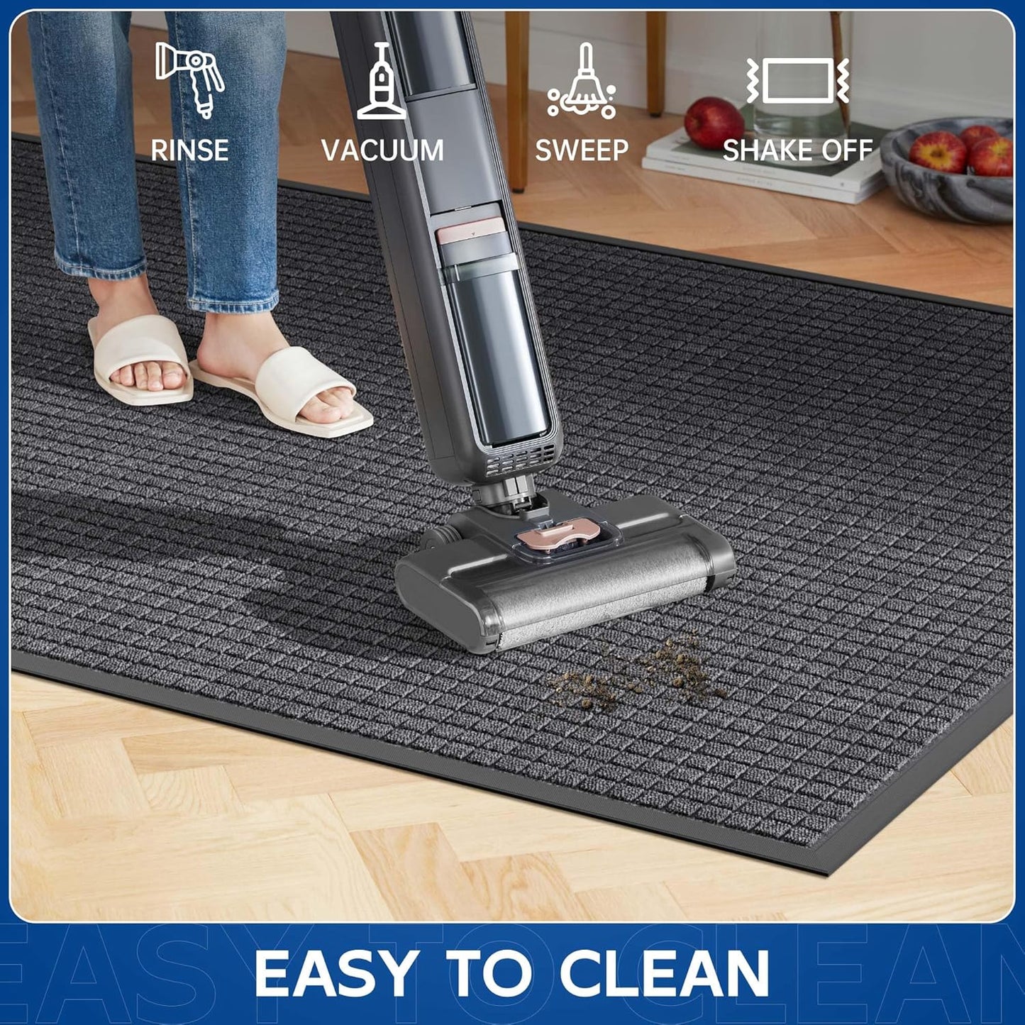 Durable Front Door Mat, 72" x 36" Heavy Duty Indoor Outdoor Doormat for Entryway, Non-Slip Rubber Backing, Stain and Fade Resistant Commercial Floor Mat for Home Office Entry