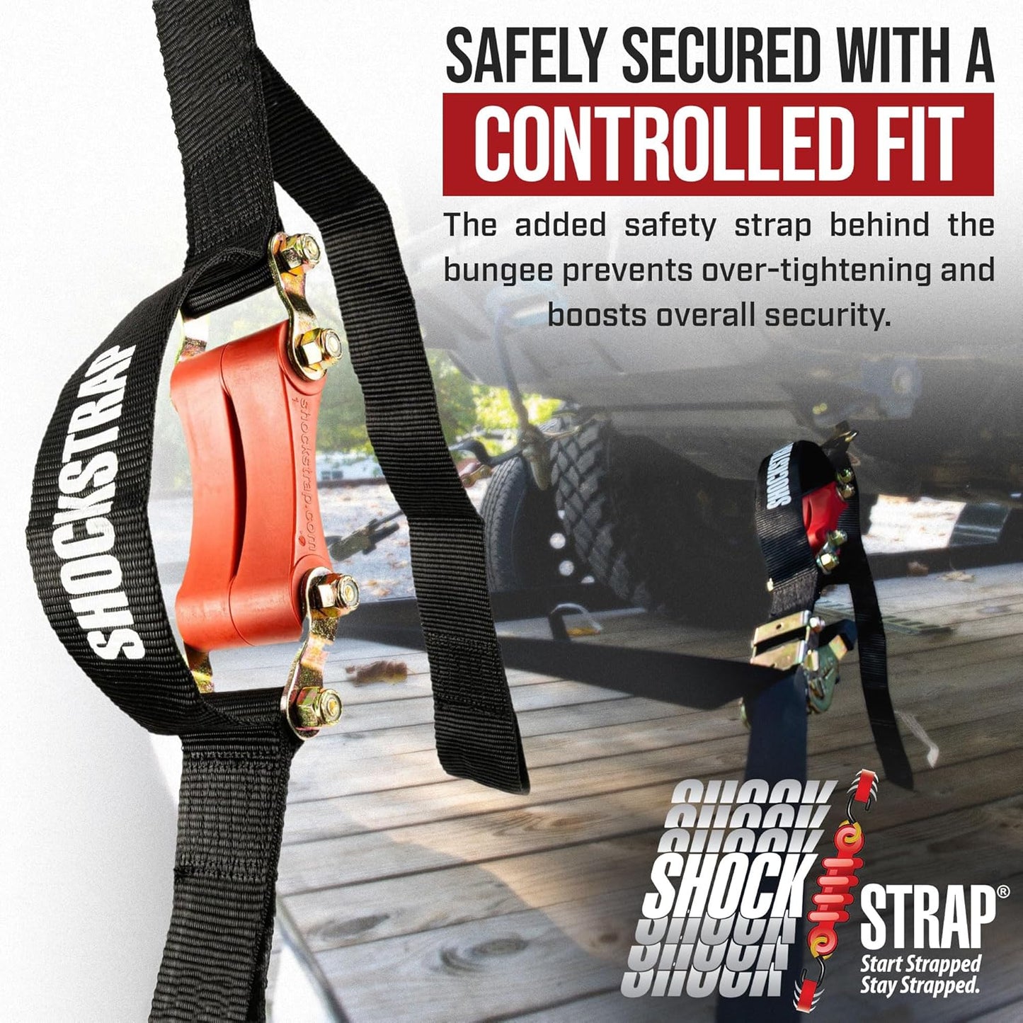 Ratchet Strap, 9' x 2" Shock Absorbing Heavy Duty Tie downs for Cargo, 2,000 LB WLL / 6,000 LB Break Strength, 4-Pack