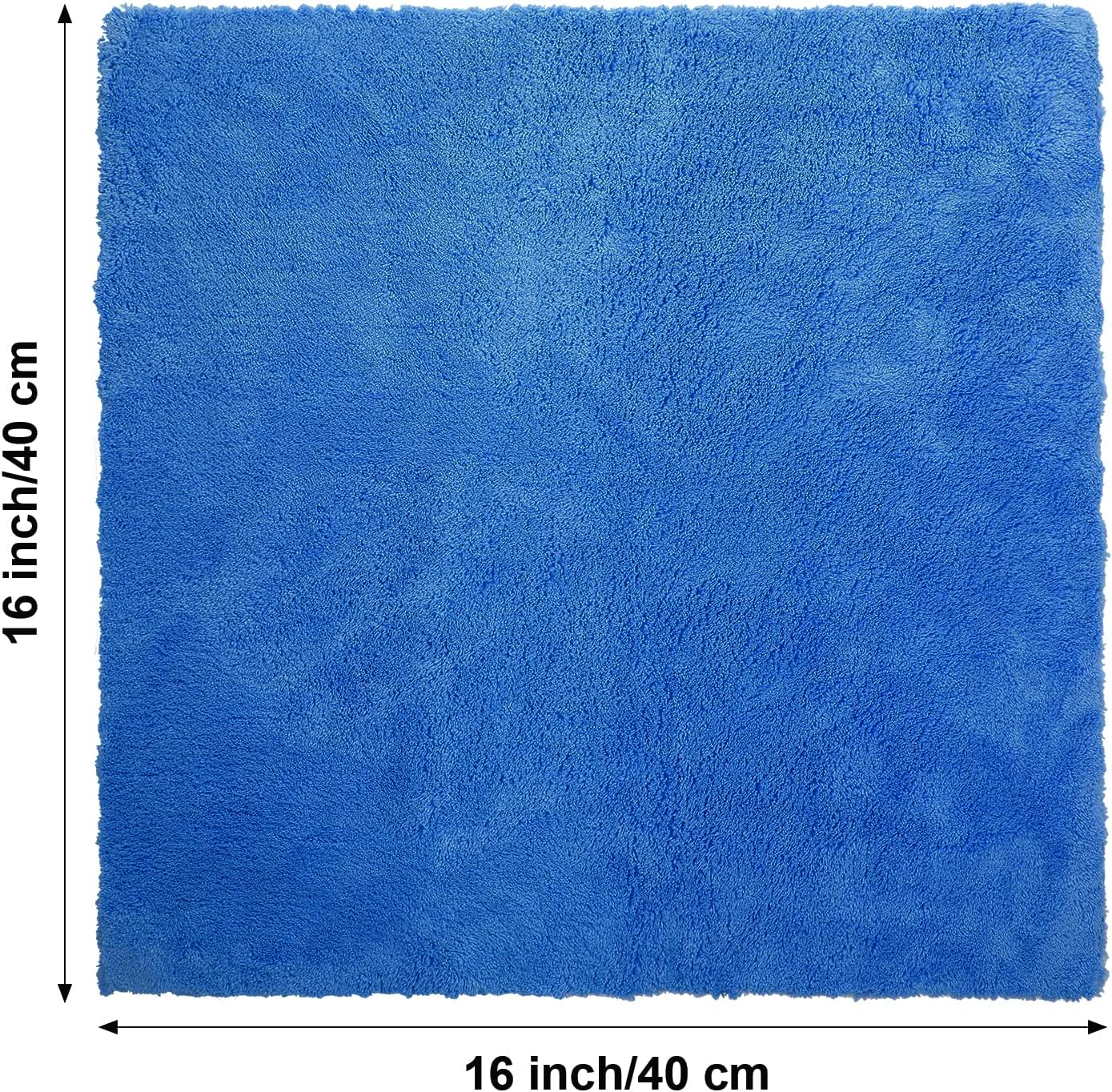 Shimeyao 30 Pcs Edgeless Microfiber Plush Towels for Cars Detailing Drying Wash Polishing Absorbent Cleaning Cloths, 500 GSM, 16 x 16 Inch(Dark Blue)