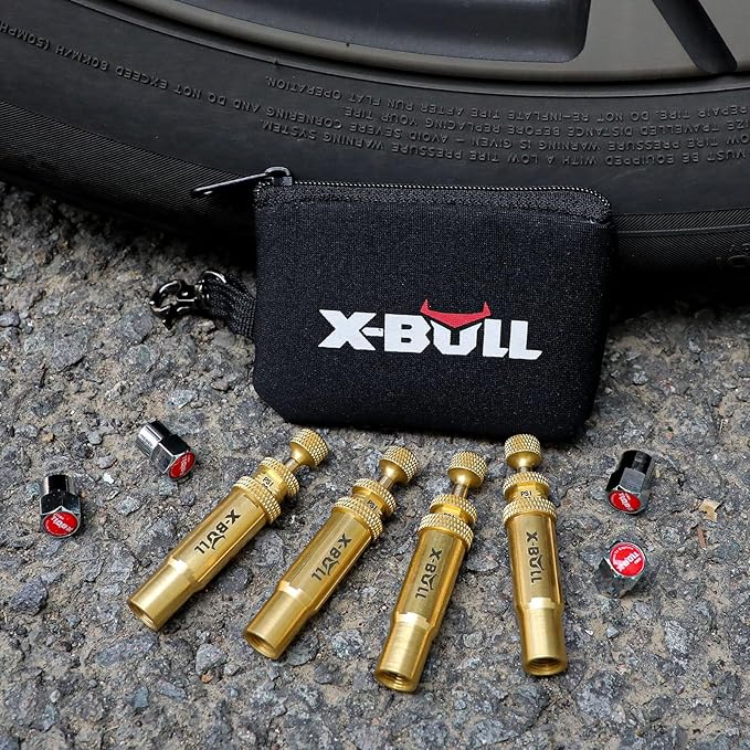 X-BULL New Automatic Tire Deflator,Adjustable Offroad Accessries,4pcs Auto-Stop Tire Air Down Tool Kit for 4 * 4 Vehicles