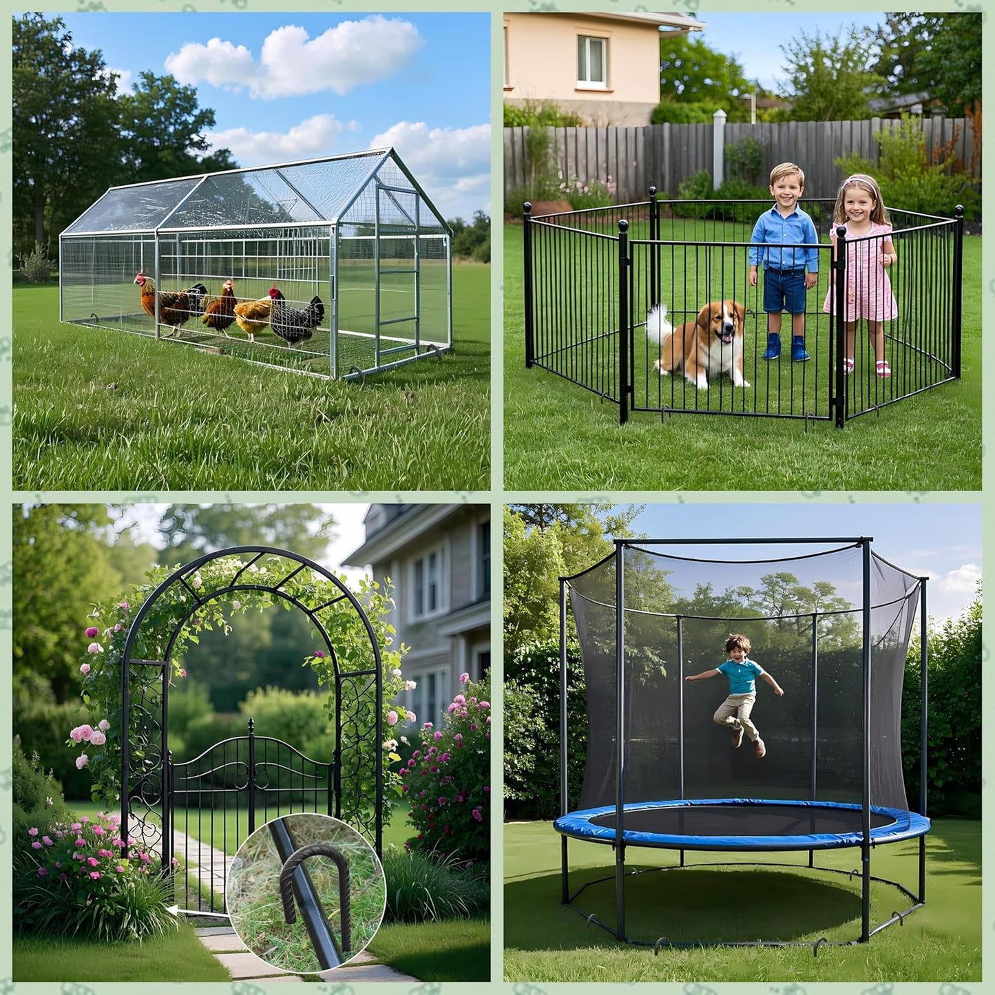 VVOKGO Rebar Stakes 24 Inch J Hook Heavy Duty Ground Anchors (8pcs), 3/8 Inch Diameter Metal Steel Extra Long Fence Stakes with Chisel Point End for Greenhouse, Gazebo, Carport, Camping Tents, Black