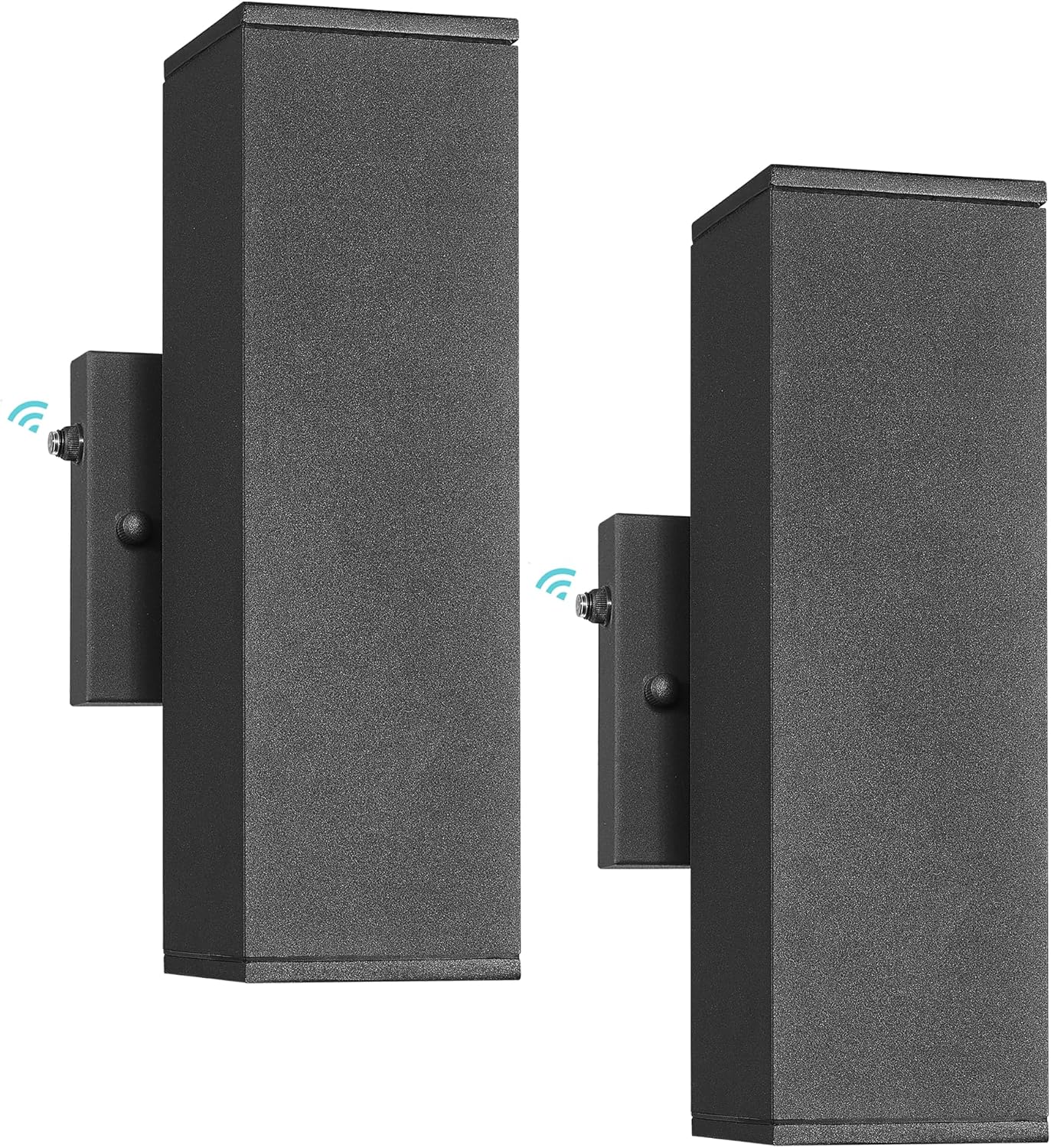 Ken & Ricky 2 Pack Dusk to Dawn Outdoor Lighting, Modern Exterior Lighting Fixtures, Aluminum Front Porch Light, Black Outdoor Wall Sconce with Glass Cover, KR3324-W-2PK-B