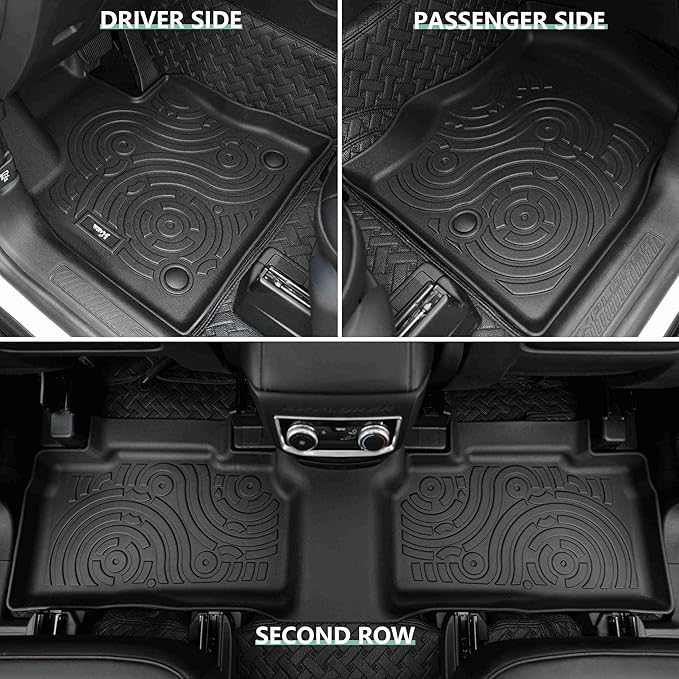 KARPAL Floor Mats Cargo Liner Fit for 2020-2025 Ford Explorer 6-Seat w/Captain Chairs, TPE All Weather Floor Liners Cargo & Backrest Mat for Explorer ST-Line/ST/Platinum (NOT for 7-Seat)