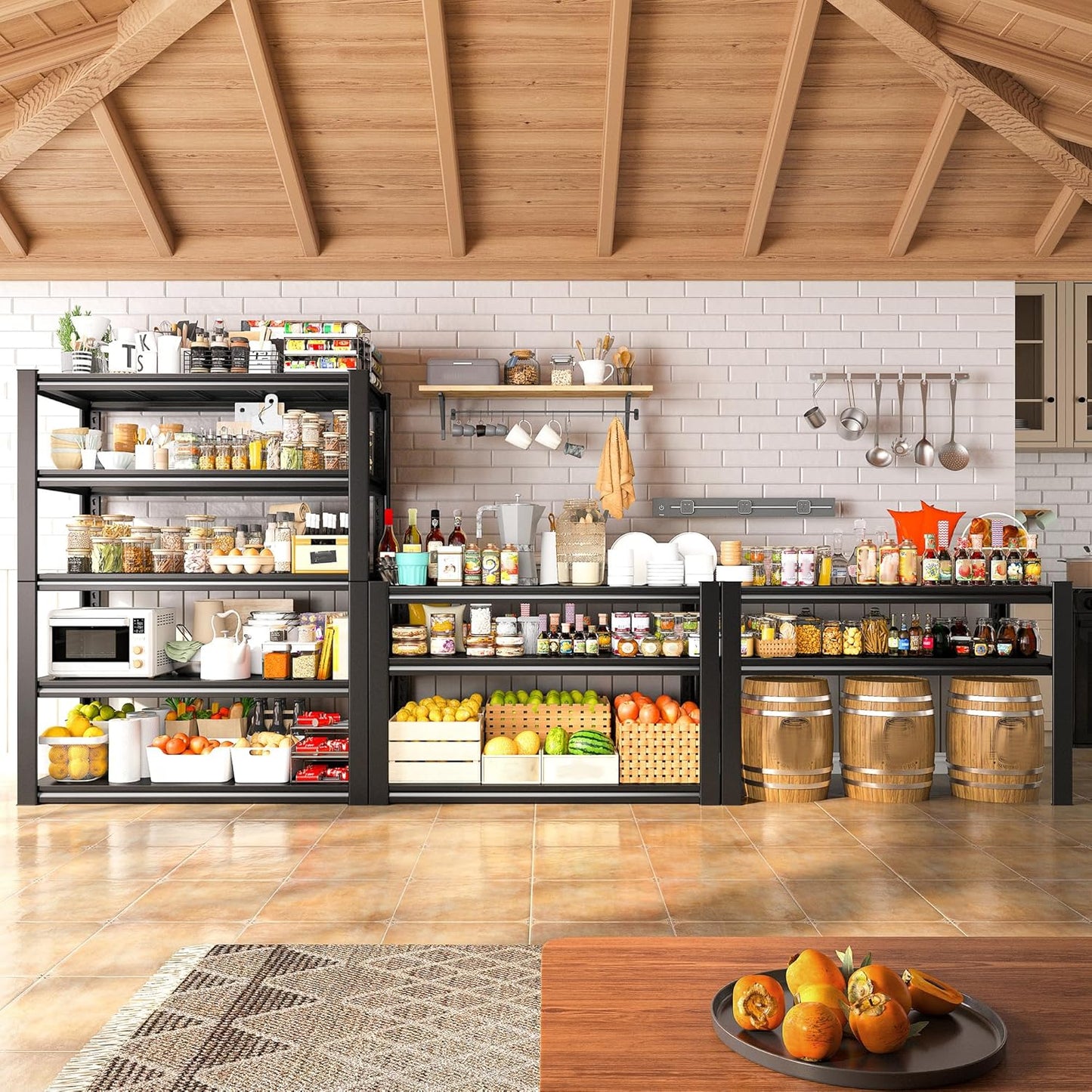 REIBII 40" W Garage Shelving, Heavy Duty Storage Shelves Load 2500LBS, 5-Tier Adjustable Metal Shelving, Garage Shelves for Warehouse, Pantry, Basement, 72" H x 40" W x 18" D