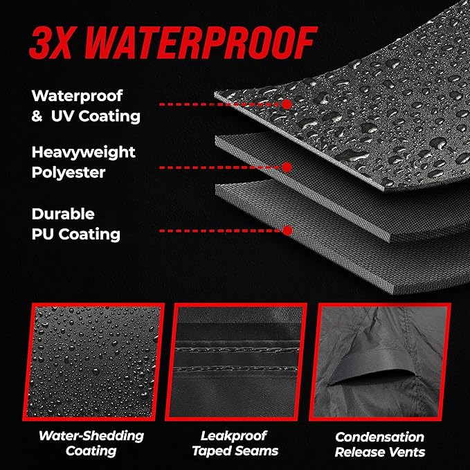 Badass Moto ATV Covers Waterproof Outdoor Heavy Duty, Rip-Resistant, Night-Reflective Quad Cover, 4 Wheeler Cover, Easy-Access Zipper & Vents Four Wheeler Accessories - ATV Gifts, Large 95 Long