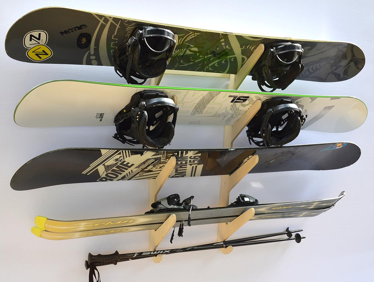 The Lifty Snowboard Wall Rack (Holds 4)
