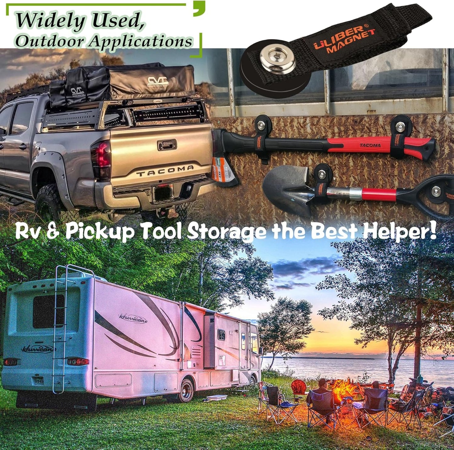 ULIBERMAGNET Strong Magnetic Storage Hooks,Heavy Duty Magnetic Garage Storage Tool Organizer,Extension Cord,Hose, Cable, Rope,Tools for Garage,Pick-up,RV and Workshop(4 Pack/1.69INCH)