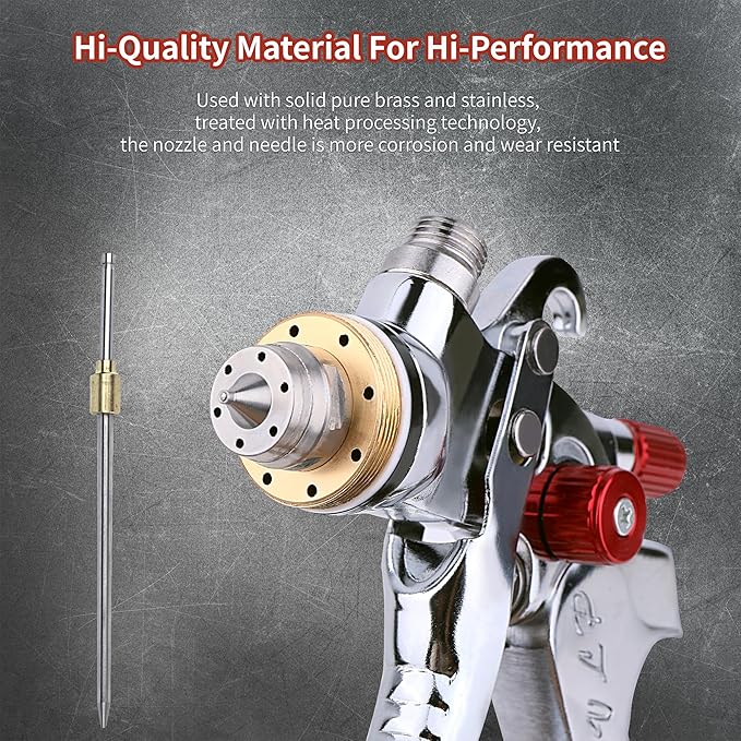 HVLP Spray Gun with 10Pcs 600ML Disposable Paint Cups, Automotive Gravity Feed Spray Gun Kit with 4 Nozzles,1.4/1.7/2.0/2.5mm, Sprayer Gun with Air Compressor Regulator for Auto Paint (RED)
