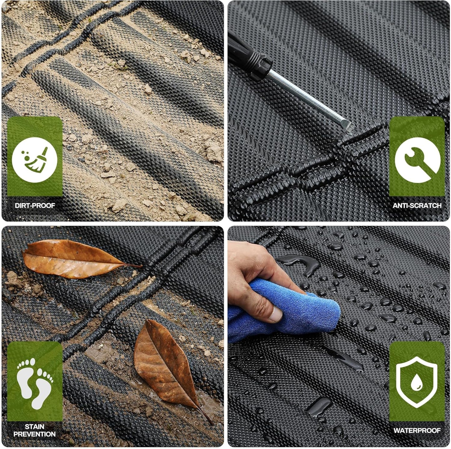 AUTOSAVER88 5.8FT Truck Bed Mat Fit for Chevrolet Silverado/GMC Sierra 1500 2019-2025, All Weather Protection TPE Heavy Duty Pickup Cargo Mat for Chevy Silverado Bed Liner Accessories, Black