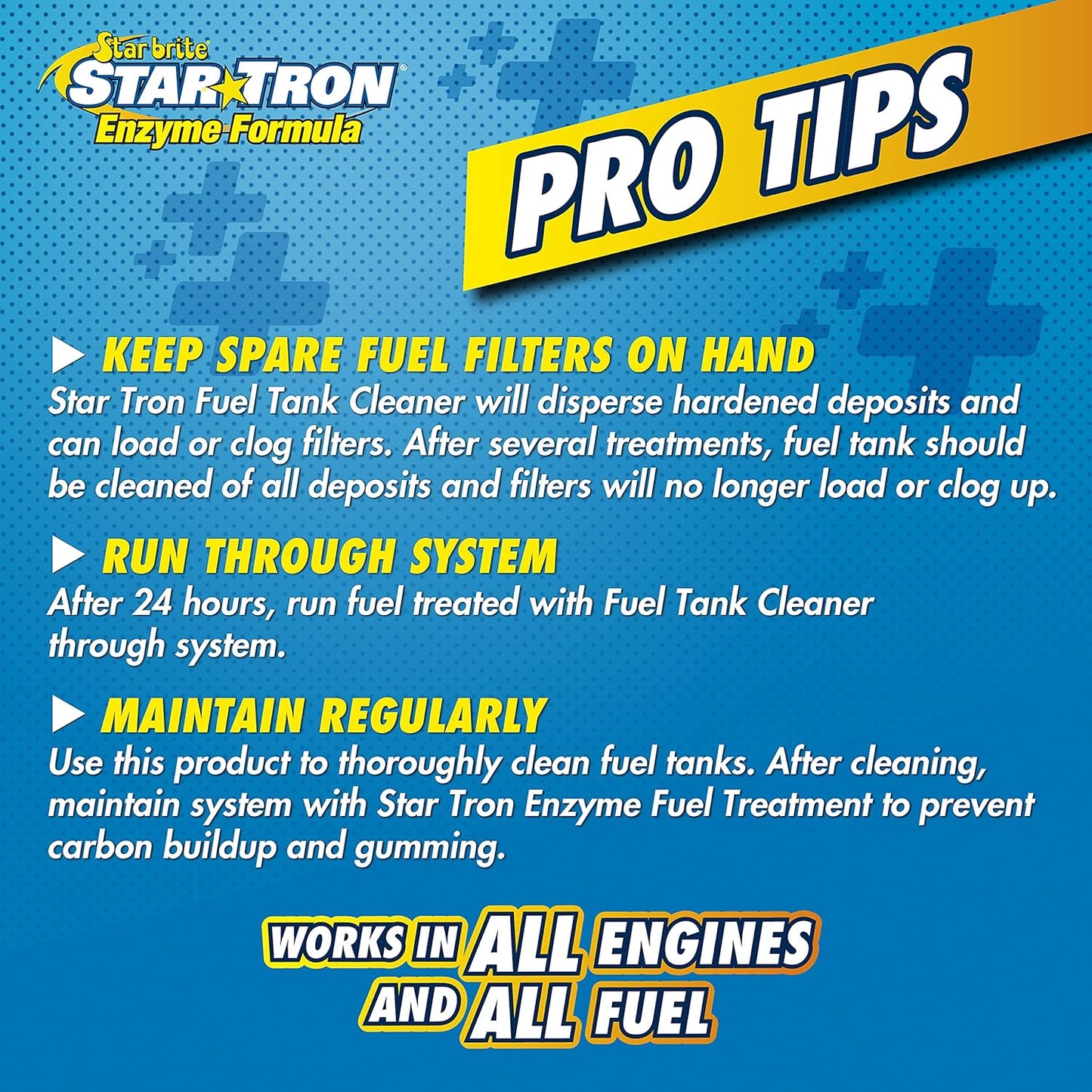 STAR BRITE Star Tron Fuel Tank Cleaner - Remove Sludge, Varnish & Other Deposits - Rejuvanate Old, Stale Fuel - Concentrated Formula Works In Gas Tanks & Diesel Tanks - 64 OZ (093664) , blue