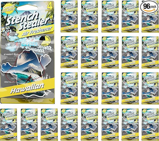 Car Air Fresheners- Long Lasting Scent, Odor Eliminator, Home Essentials, Fresh Fragrance- 96 Pack- Hawaiian