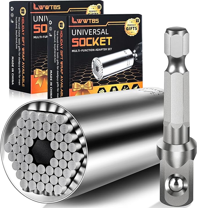 Super Universal Socket Tools Gifts for Mens Christmas Stocking Stuffers for Men Grip Socket Set With Power Drill Adapter (7-9MM) Cool Tools Gadgets for Dad Husband Birthday gifts for Women Him (2)